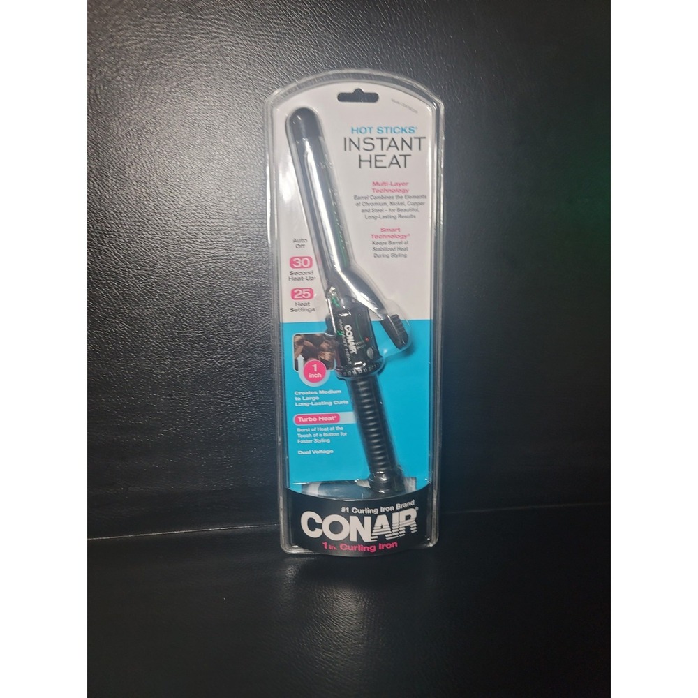 NEW Conair Instant Heat Curling Iron 1", 25 Settings, Classic Curls, CD87GNR